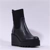 Marco Moreo Liege Stretch Cuff Wedgeboot - Black Leather
